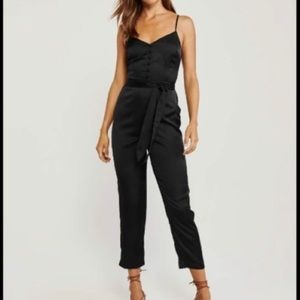 Abercrombie Black Satin Jumpsuit